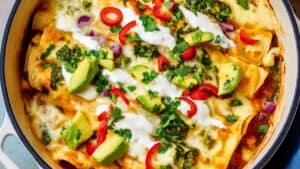Easy Cheesy Al Pastor Enchiladas 1 Easy Cheesy Al Pastor Enchiladas - One Pan Al Pastor Enchiladas midia