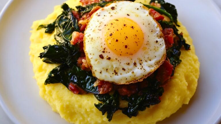 12 Mediterranean DASH Diet Breakfasts That Don’t Taste Like You're Dieting 2 12 Mediterranean DASH Diet Breakfasts That Don’t Taste Like You're Dieting - Polenta with Sauteed Chard and Eggs midia