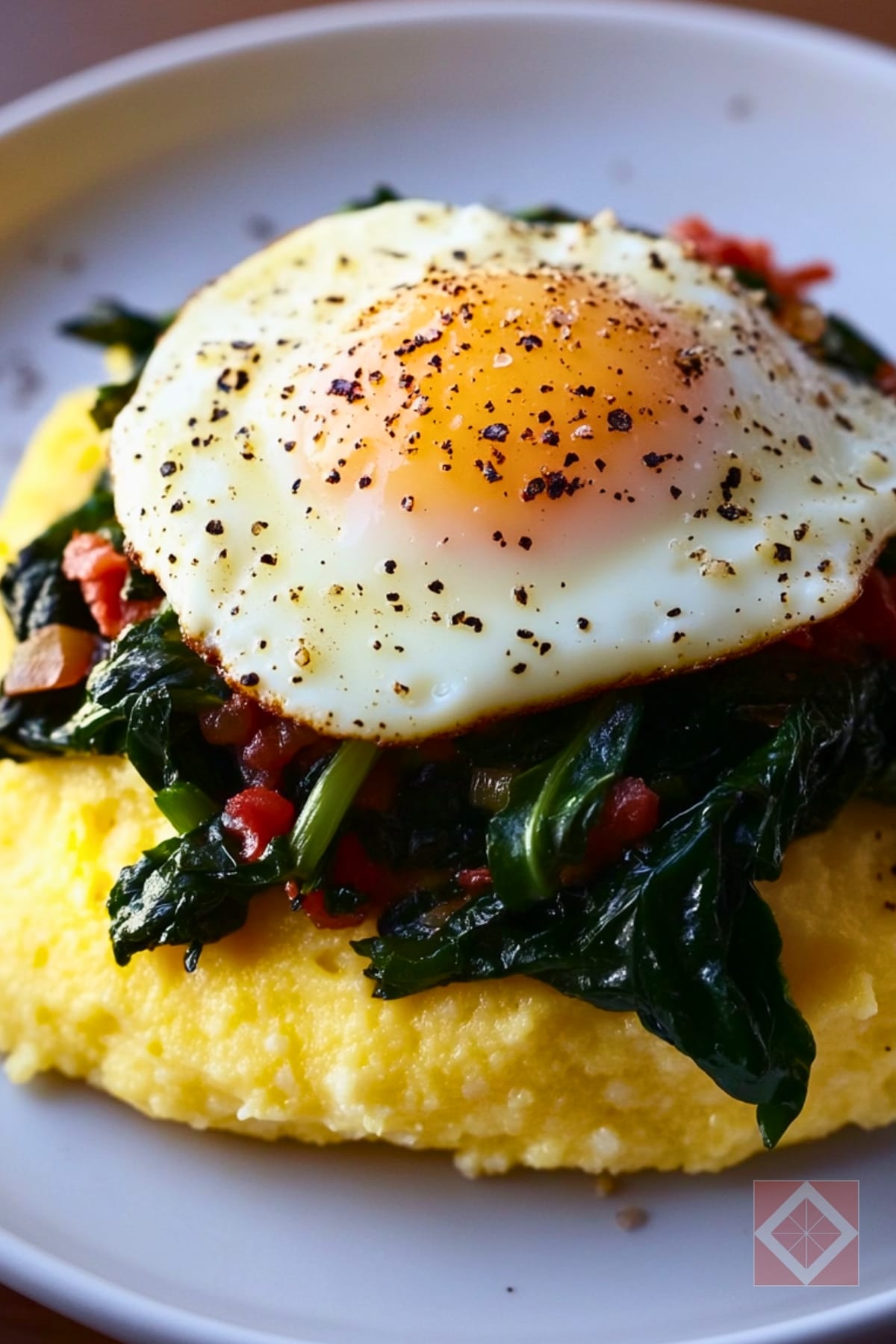 12 Mediterranean DASH Diet Breakfasts That Don’t Taste Like You're Dieting 5 12 Mediterranean DASH Diet Breakfasts That Don’t Taste Like You're Dieting - Polenta with Sauteed Chard and Eggs pin 1 midia