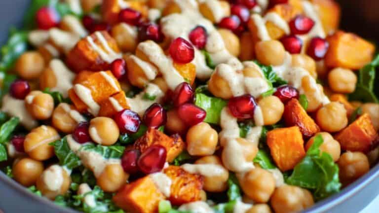 Roasted Chickpea & Sweet Potato High-Protein Vegan Salad 4 Roasted Chickpea & Sweet Potato High-Protein Vegan Salad - Roasted Chickpea Sweet Potato Salad midia