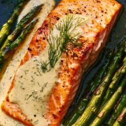 The Best Easy Salmon & Asparagus Recipe in Just 15 Mins 5 The Best Easy Salmon & Asparagus Recipe in Just 15 Mins - Roasted Salmon Asparagus with Dilly Sauce midia
