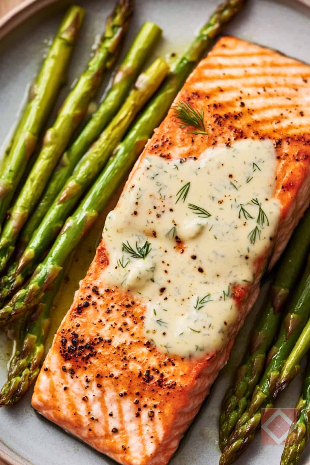 13 Quick Dinner Recipes You Can Make in 15 Minutes 8 13 Quick Dinner Recipes You Can Make in 15 Minutes - Roasted Salmon Asparagus with Dilly Sauce pin 1 midia 2