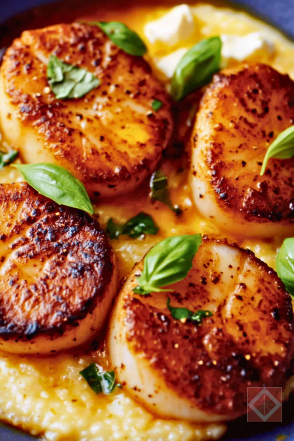 The Secret to the Perfect Scallops 3 The Secret to the Perfect Scallops - Scallops with Herby Cheese Grits pin 1 midia