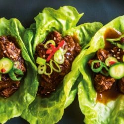 Easy Shredded Beef Lettuce Wraps with Pickled Cucumber & Bean Sprouts 4 Easy Shredded Beef Lettuce Wraps with Pickled Cucumber & Bean Sprouts - Shredded Beef Lettuce Wraps with Pickled Cucumber and Bean Sprouts One Pot midia