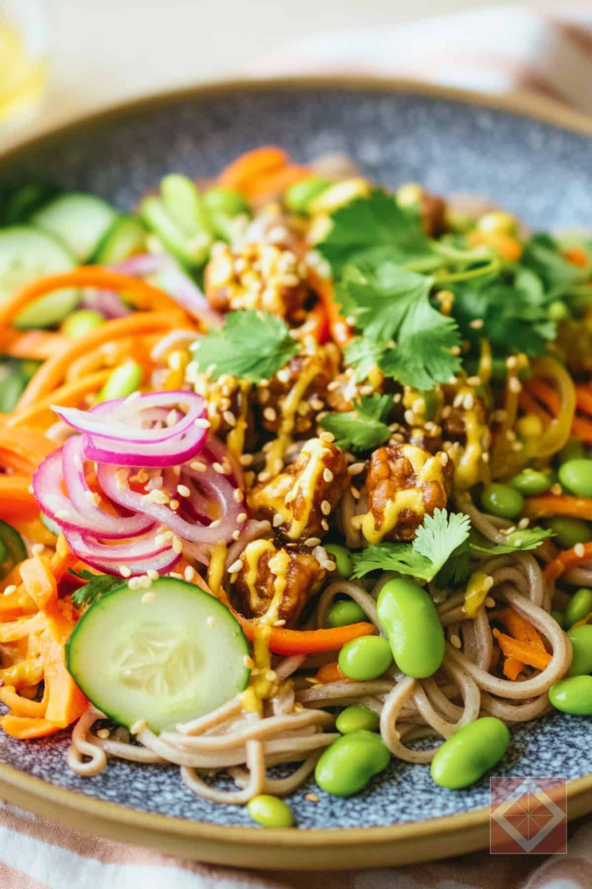 Spicy Soba Noodles with Crispy Tempeh: A Bold, High-Protein Vegan Bowl 3 Spicy Soba Noodles with Crispy Tempeh: A Bold, High-Protein Vegan Bowl - Spicy Tempeh Noodle Salad pin 1 midia