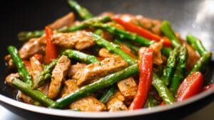 Best Stir-Fried Pork, Asparagus & Red Bell Pepper with Gingery Oyster Sauce For Two One-Pot Recipe 1 Best Stir-Fried Pork, Asparagus & Red Bell Pepper with Gingery Oyster Sauce For Two One-Pot Recipe - Stir Fried Pork Asparagus and Red Bell Pepper with Gingery Oyster Sauce midia