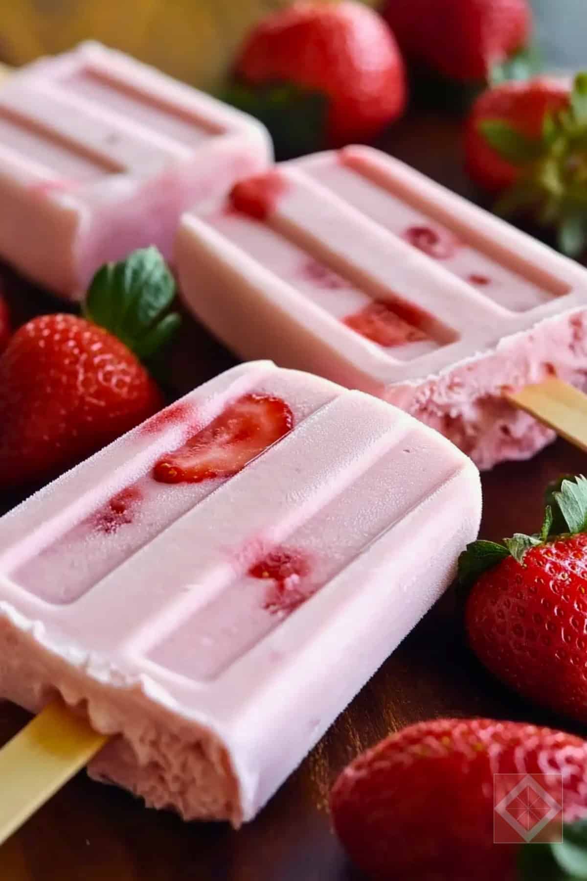 These Creamy Keto Strawberry Pops Taste Like a Cheat Day but Aren’t 4 These Creamy Keto Strawberry Pops Taste Like a Cheat Day but Aren’t - Strawberry Creamsicles pin 2 midia