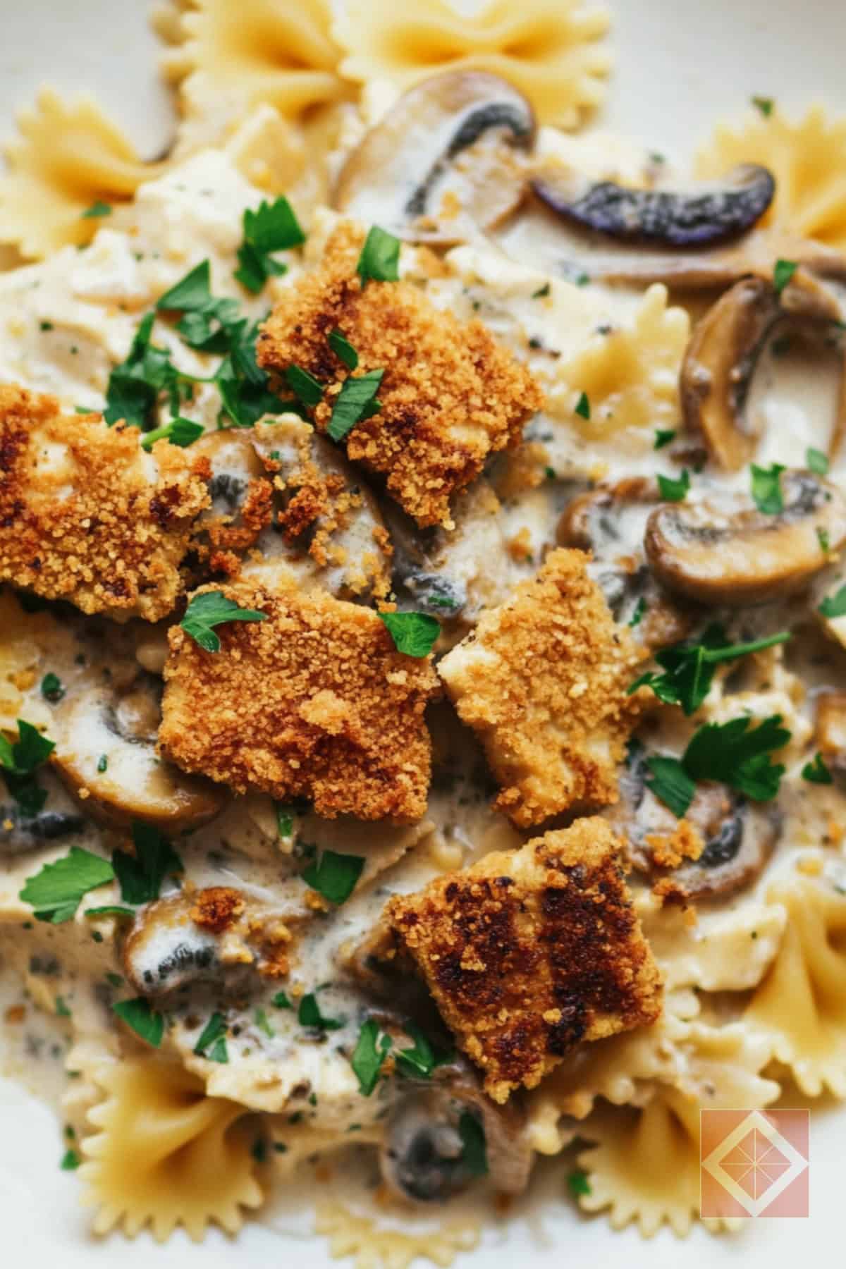 Vegan Creamy Mushroom Pasta with a Crispy Tofu Twist 4 Vegan Creamy Mushroom Pasta with a Crispy Tofu Twist - Vegan Creamy Mushroom Pasta With a Crispy Tofu Twist pin 2 midia
