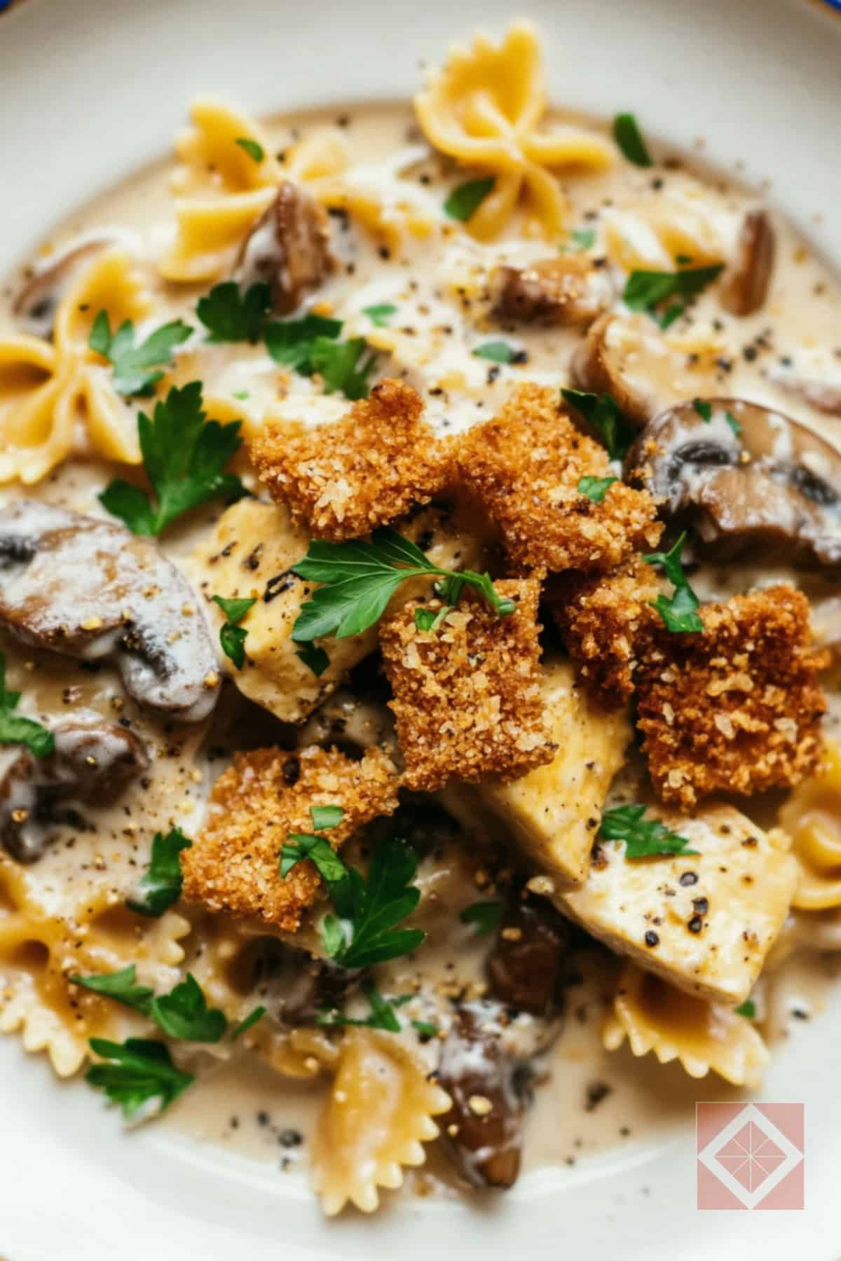 Vegan Creamy Mushroom Pasta with a Crispy Tofu Twist 5 Vegan Creamy Mushroom Pasta with a Crispy Tofu Twist - Vegan Creamy Mushroom Pasta With a Crispy Tofu Twist pin 3 midia