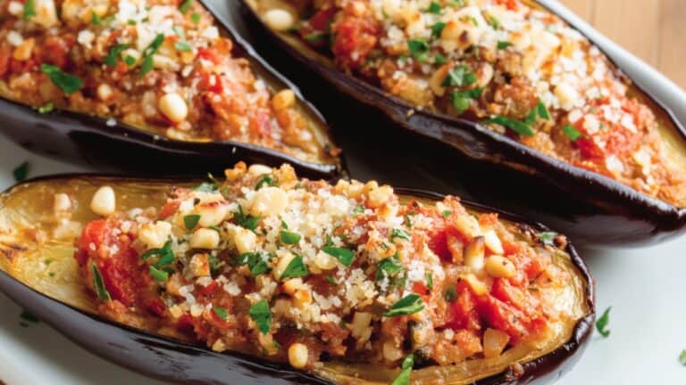 Easy Vegetarian Stuffed Spiced Eggplants One-Pot Slow Cooker Recipe to Try - Vegetarian Stuffed Spiced Eggplants midia