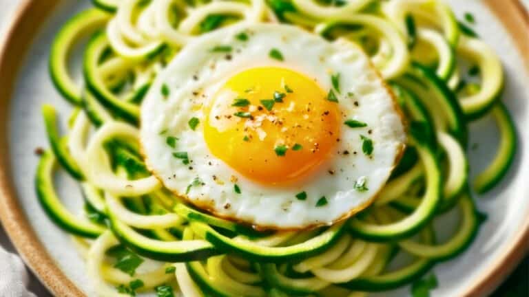 Healthy & Delicious Zucchini Noodles with Egg For High Protein / Low Carb 4 Healthy & Delicious Zucchini Noodles with Egg For High Protein / Low Carb - Zucchini Noodles with Egg midia