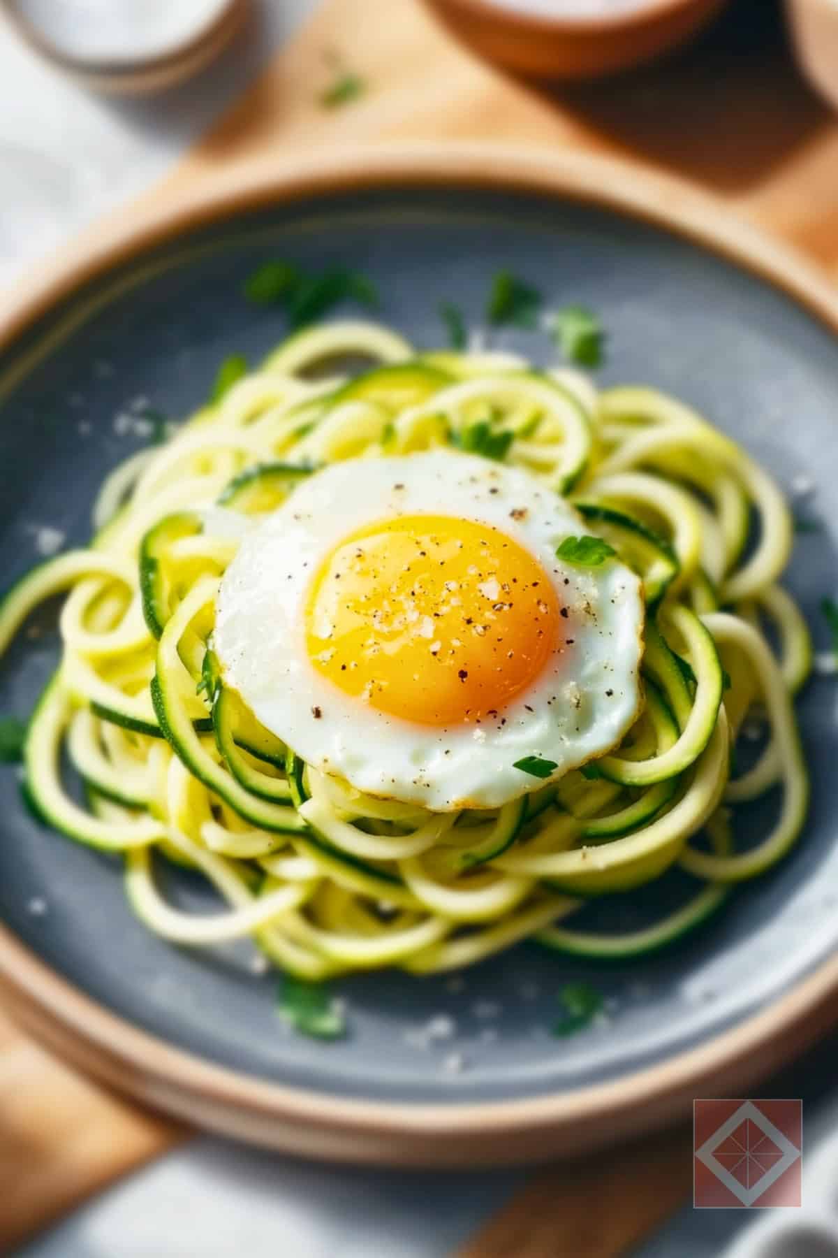 Healthy & Delicious Zucchini Noodles with Egg For High Protein / Low Carb 4 Healthy & Delicious Zucchini Noodles with Egg For High Protein / Low Carb - Zucchini Noodles with Egg pin 2 midia