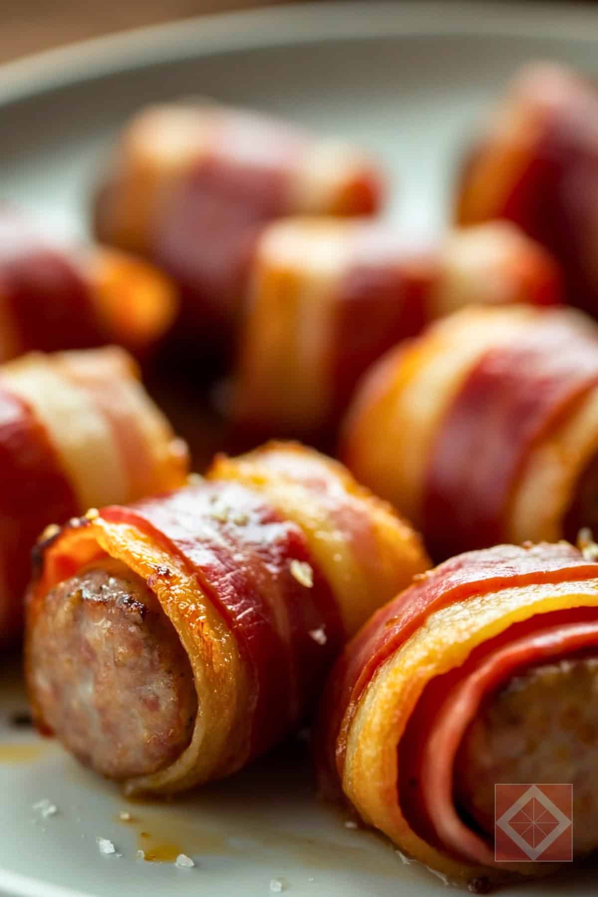 Bacon-Wrapped Sausage Bites: Carnivore Air Fryer Recipe for Easy Snacking 2 Bacon-Wrapped Sausage Bites: Carnivore Air Fryer Recipe for Easy Snacking - Bacon Wrapped Sausage Bites pin 1 midia