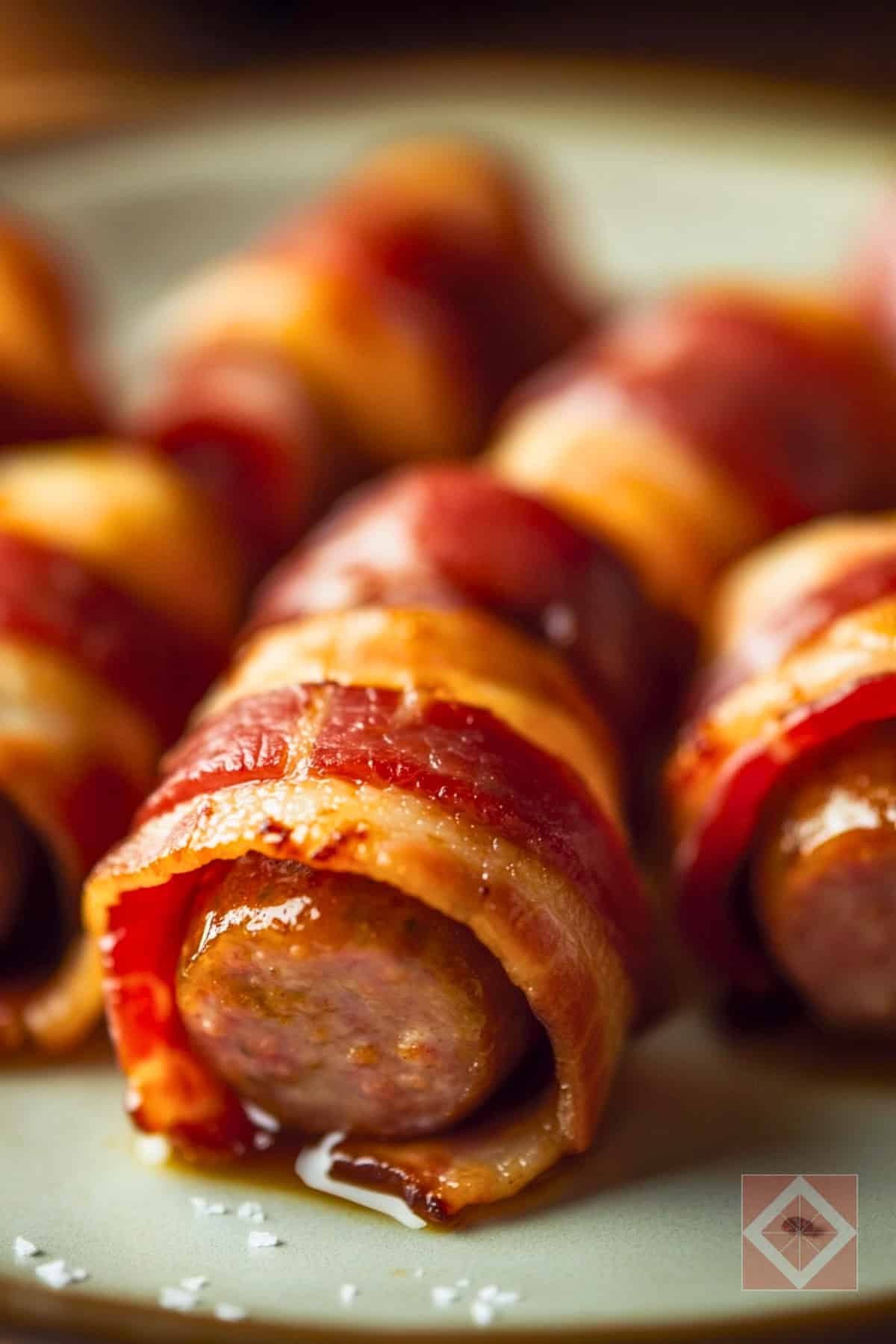Bacon-Wrapped Sausage Bites: Carnivore Air Fryer Recipe for Easy Snacking 3 Bacon-Wrapped Sausage Bites: Carnivore Air Fryer Recipe for Easy Snacking - Bacon Wrapped Sausage Bites pin 2 midia