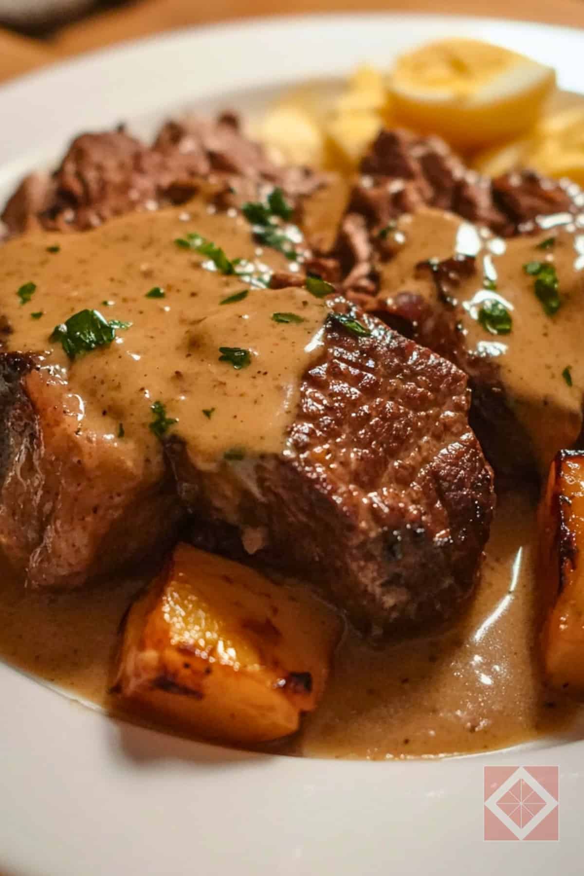 Simple Family Meal Beef with Garlic Harvester Sauce Recipe - Beef with Garlic Harvester Sauce pin 1 midia