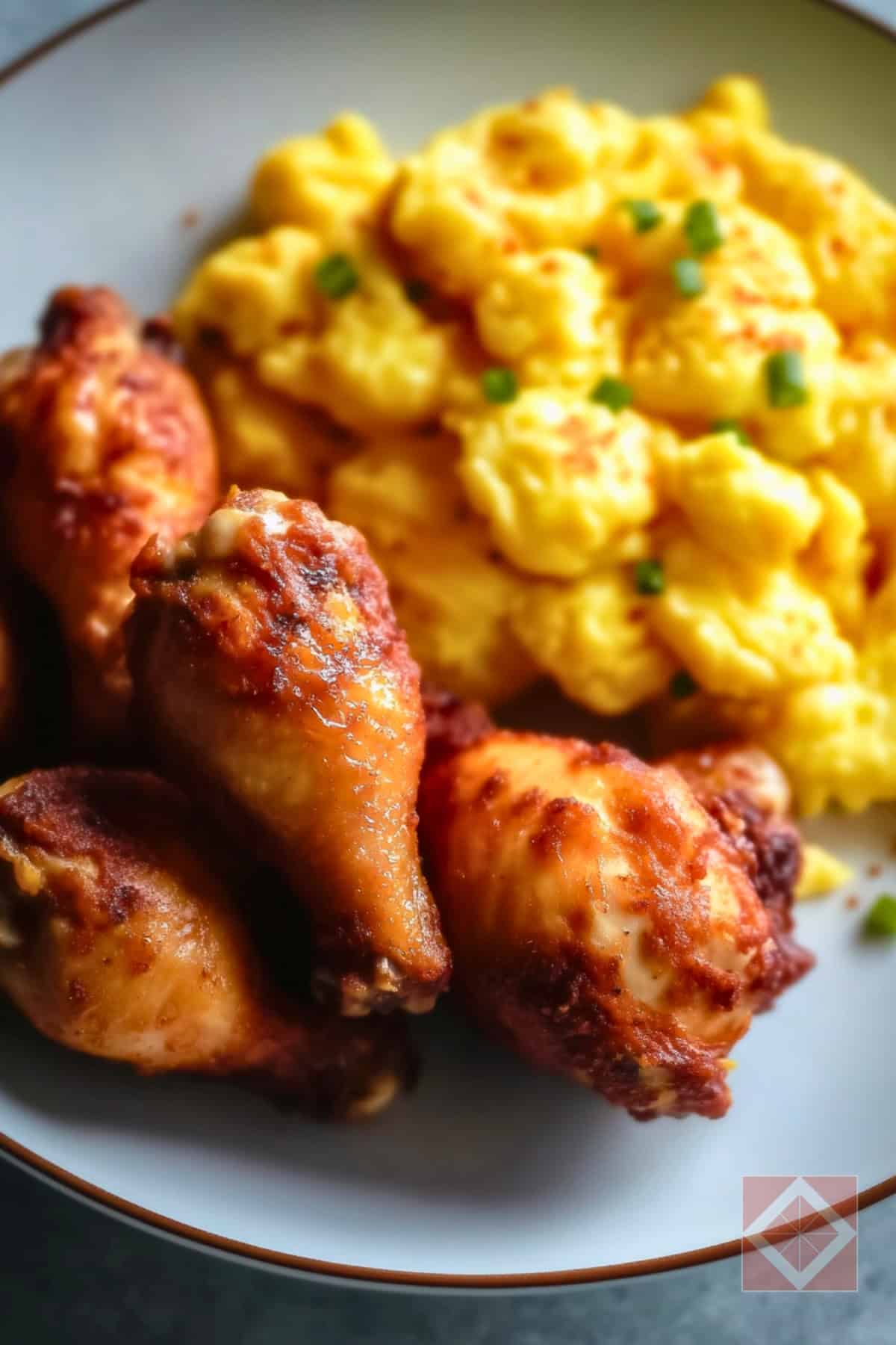 4 Carnivore Air Fryer Breakfasts with Poultry (That Are Way Better Than Just Eggs) 4 4 Carnivore Air Fryer Breakfasts with Poultry (That Are Way Better Than Just Eggs) - Chicken Drumettes with Scrambled Eggs pin 1 midia