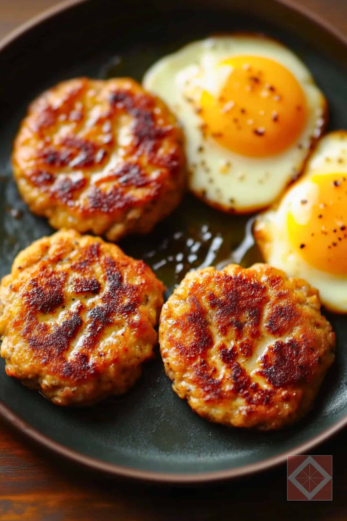Chicken Sausage Patties & Eggs Air Fryer Recipe for a Protein Boost 4 Chicken Sausage Patties & Eggs Air Fryer Recipe for a Protein Boost - Chicken Sausage Patties Eggs pin 2 midia