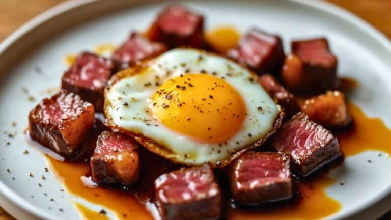 Crispy Steak Bites with Fried Egg Air Fryer Recipe for Breakfast 5 Crispy Steak Bites with Fried Egg Air Fryer Recipe for Breakfast - Crispy Steak Bites with Fried Egg midia