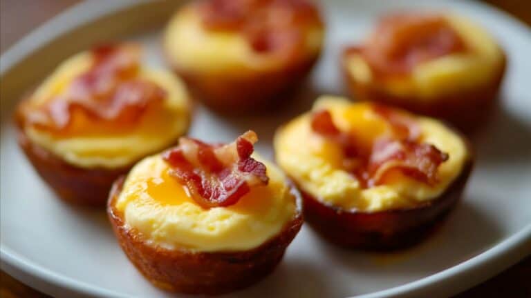 Quick Egg Bites with Bacon & Cheese Air Fryer Recipe - Egg Bites with Bacon Cheese midia