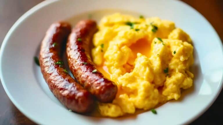 Perfect Sausage with Scrambled Eggs Air Fryer Recipe for Carnivore/Keto 8 Perfect Sausage with Scrambled Eggs Air Fryer Recipe for Carnivore/Keto - Sausage with Scrambled Eggs midia