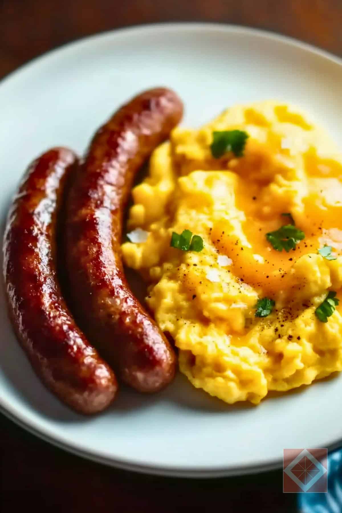 Perfect Sausage with Scrambled Eggs Air Fryer Recipe for Carnivore/Keto 4 Perfect Sausage with Scrambled Eggs Air Fryer Recipe for Carnivore/Keto - Sausage with Scrambled Eggs pin 2 midia