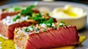 Easy Tuna Steak with Garlic Aioli Air Fryer Recipe to Try at Home 1 Easy Tuna Steak with Garlic Aioli Air Fryer Recipe to Try at Home - Tuna Steak with Garlic Aioli midia