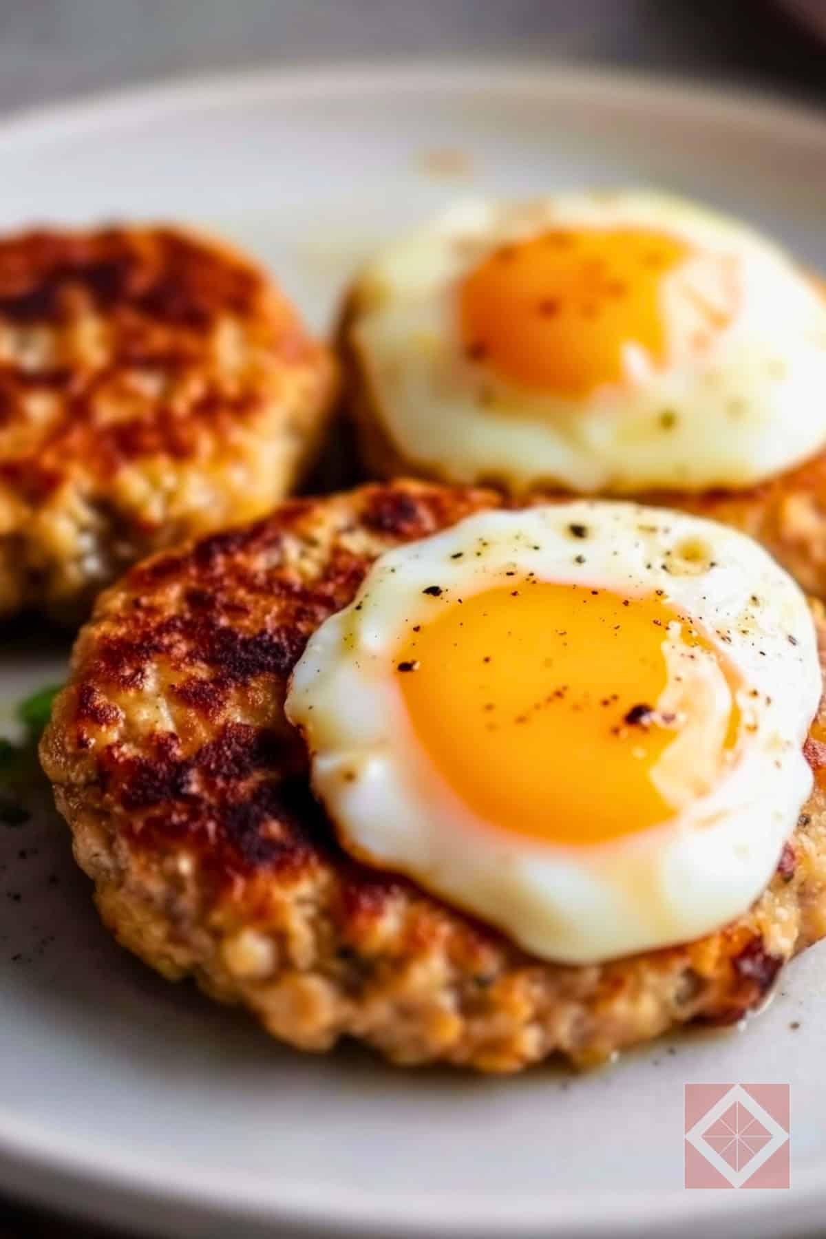 4 Carnivore Air Fryer Breakfasts with Poultry (That Are Way Better Than Just Eggs) 3 4 Carnivore Air Fryer Breakfasts with Poultry (That Are Way Better Than Just Eggs) - Turkey Patties with Fried Eggs pin 1 midia