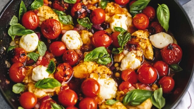 Caprese Chicken Skillet With Just 1 Pan & 45 Minutes 5 Caprese Chicken Skillet With Just 1 Pan & 45 Minutes - Caprese Chicken Skillet midia