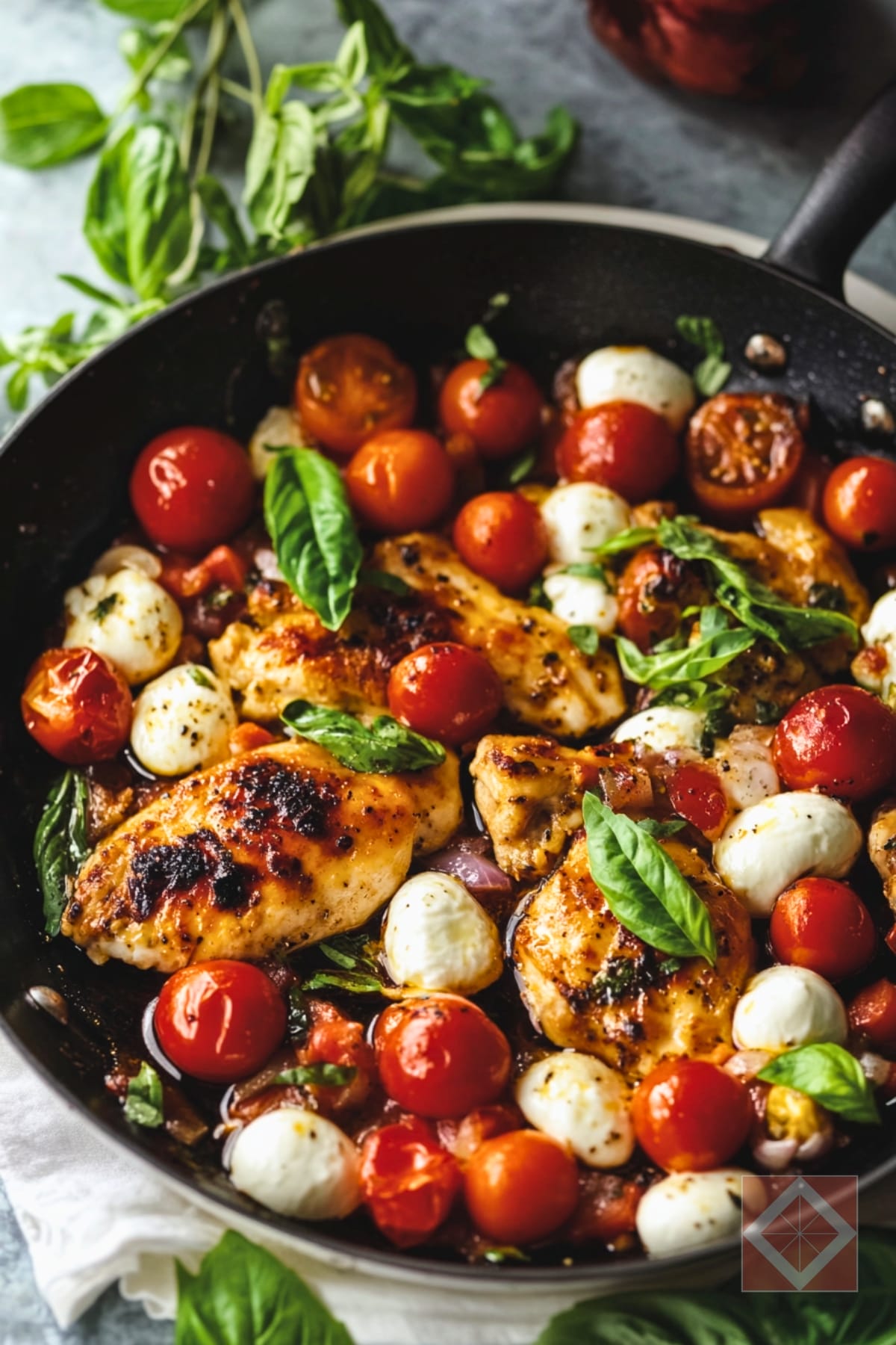 Caprese Chicken Skillet With Just 1 Pan & 45 Minutes 4 Caprese Chicken Skillet With Just 1 Pan & 45 Minutes - Caprese Chicken Skillet pin 2 midia