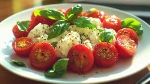 Quick Lunch Fix Caprese Salad with Cottage Cheese Recipe 1 Quick Lunch Fix Caprese Salad with Cottage Cheese Recipe - Caprese Salad with Cottage Cheese midia
