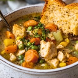 The Chicken Pot Pie Stew You’ll Want Every Rainy Day 4 The Chicken Pot Pie Stew You’ll Want Every Rainy Day - Chicken Pot Pie Stew with Buttery Garlic Crust Croutons midia