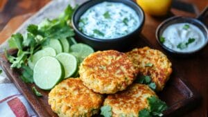 Chickpea Cake Recipe That Is Perfect for Two 1 Chickpea Cake Recipe That Is Perfect for Two - Chickpea Cakes with Cucumber Yogurt Sauce midia