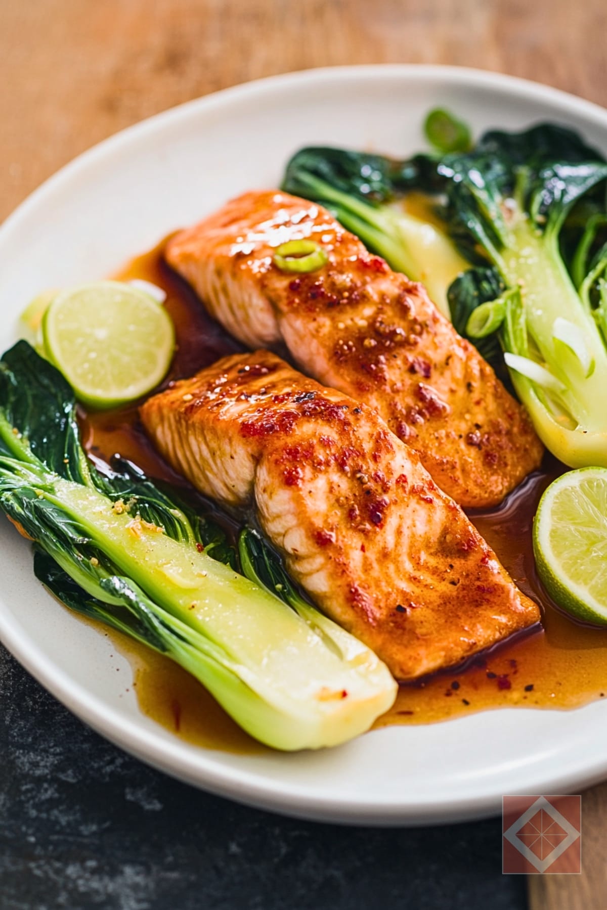 Spicy-Sweet Salmon Recipe for Two: Ready in 30 Minutes 3 Spicy-Sweet Salmon Recipe for Two: Ready in 30 Minutes - Chili Glazed Salmon with Bok Choy pin 2 midia