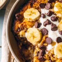 A Healthier Banana Bread Pudding That Still Feels Like a Treat 5 A Healthier Banana Bread Pudding That Still Feels Like a Treat - Chocolate Chip Coconut Banana Bread Pudding midia