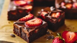 Dangerously Fudgy Brownies with a Juicy Upgrade 1 Dangerously Fudgy Brownies with a Juicy Upgrade - Chocolate Covered Strawberry Brownies midia