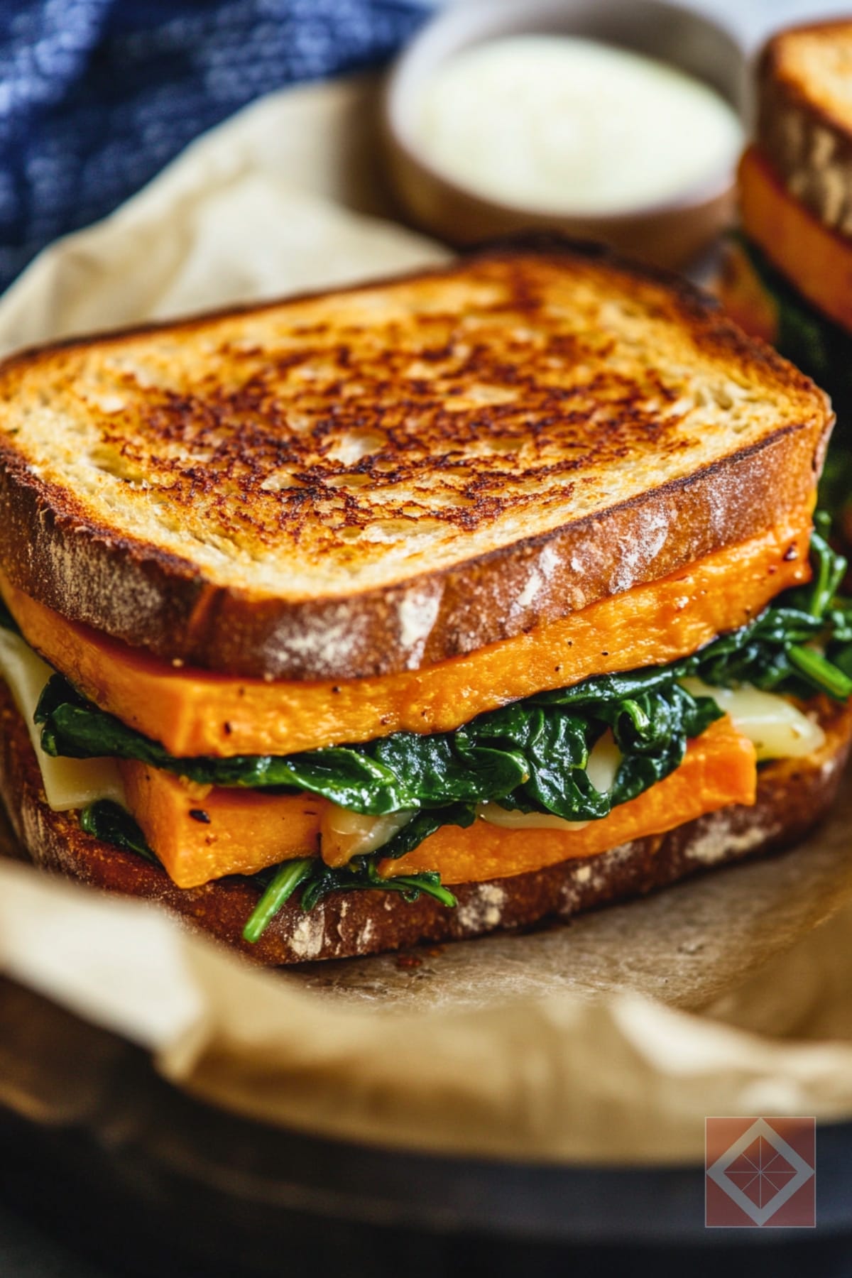 Garlicky Sweet Potato Spinach That Melts Just Right 3 Garlicky Sweet Potato Spinach That Melts Just Right - Garlicky Sweet Potato Spinach Sandwiches pin 2 midia