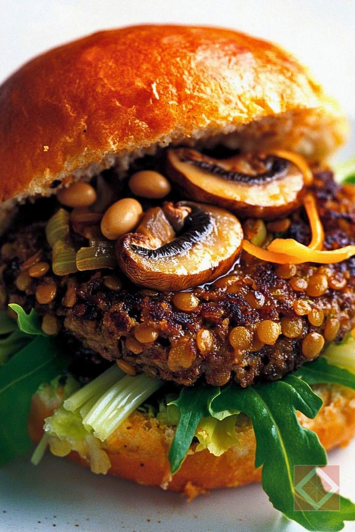 Burger Recipe for Two: Lentil & Mushrooms 4 Burger Recipe for Two: Lentil & Mushrooms - Lentil Mushroom Burgers pin 1 midia