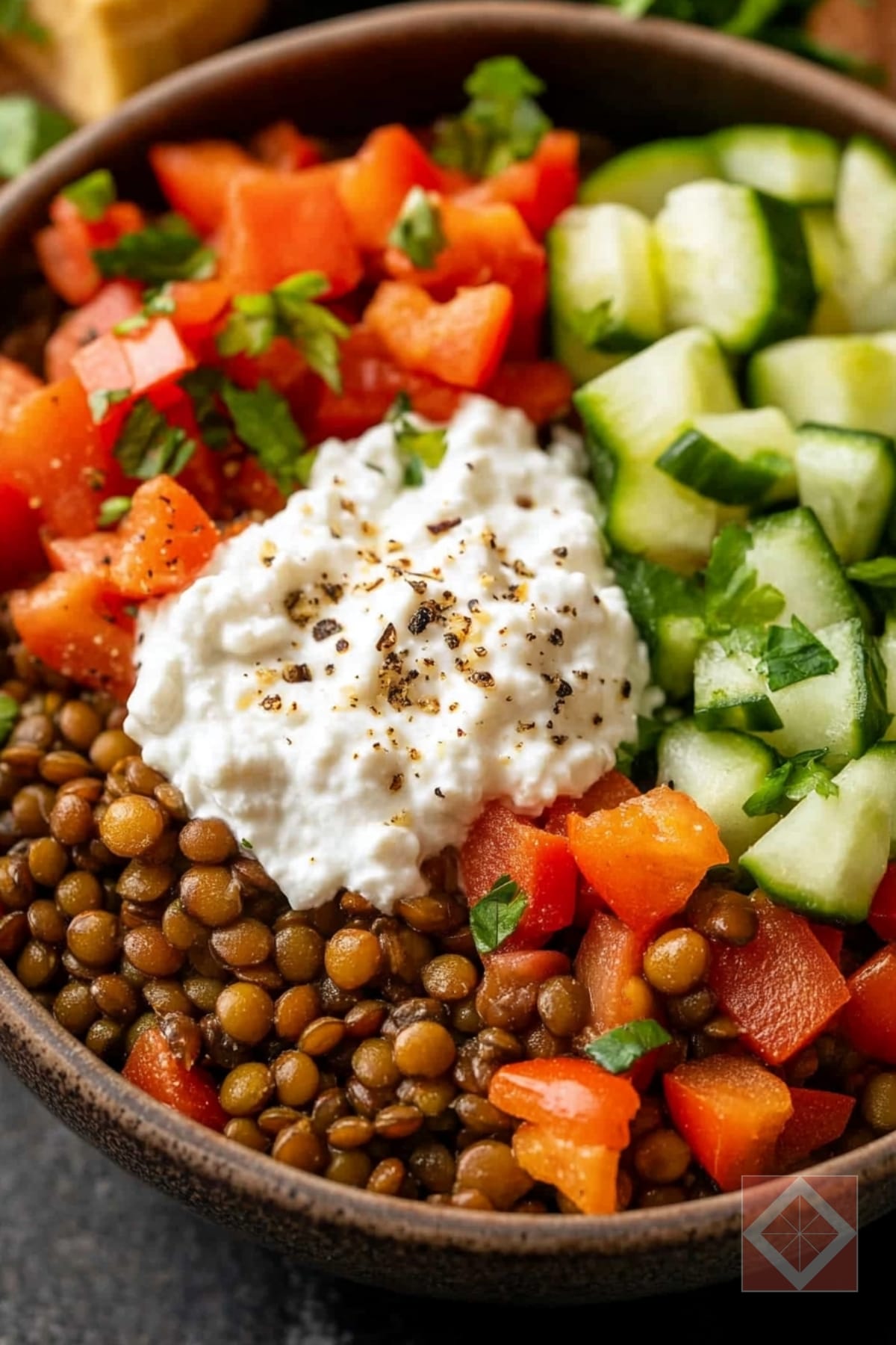 Feel-Full Lunch Idea Lentil Power Bowl with Cottage Cheese Recipe 2 Feel-Full Lunch Idea Lentil Power Bowl with Cottage Cheese Recipe - Lentil Power Bowl with Cottage Cheese pin 1 midia