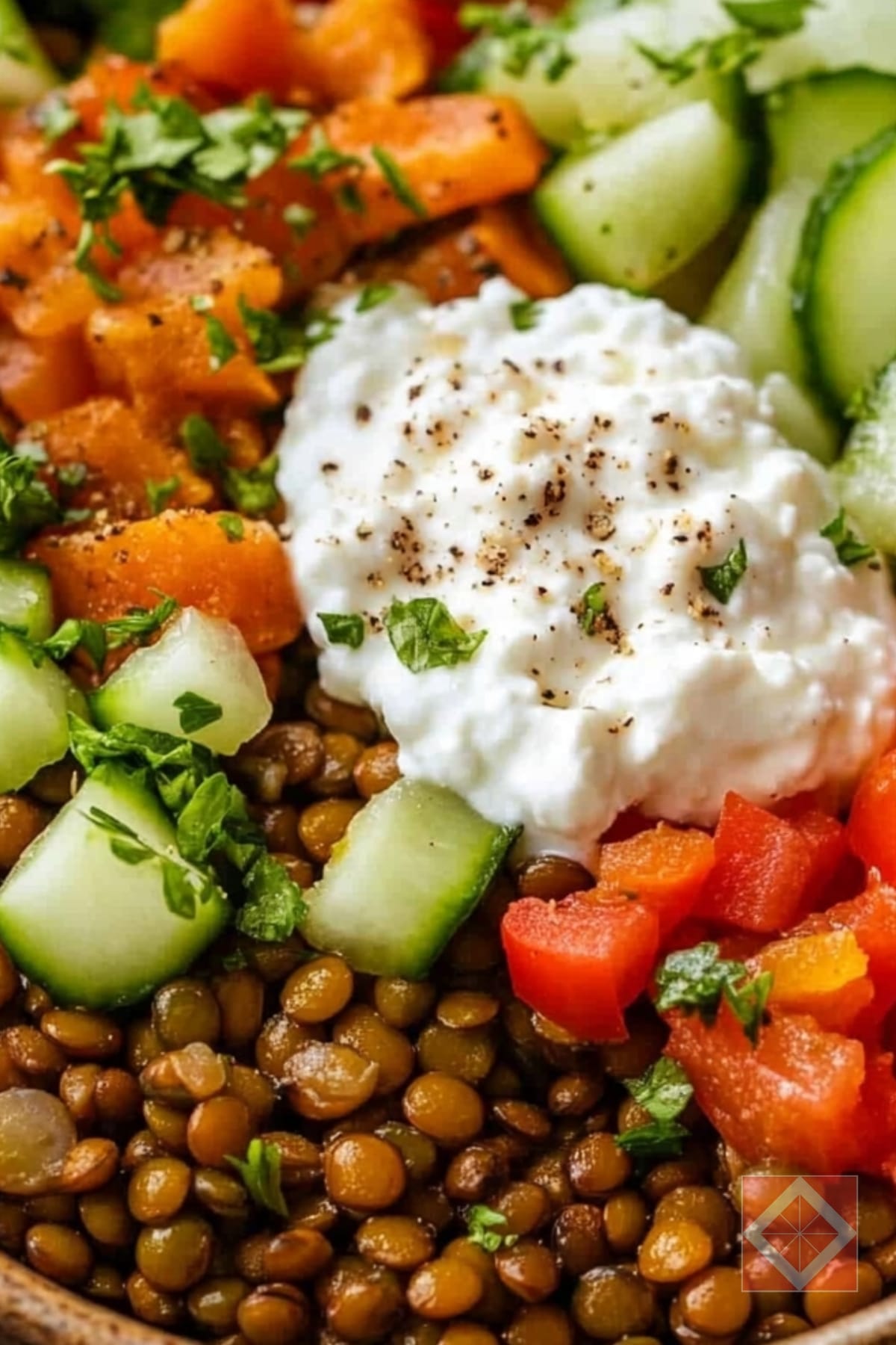 Feel-Full Lunch Idea Lentil Power Bowl with Cottage Cheese Recipe 3 Feel-Full Lunch Idea Lentil Power Bowl with Cottage Cheese Recipe - Lentil Power Bowl with Cottage Cheese pin 2 midia