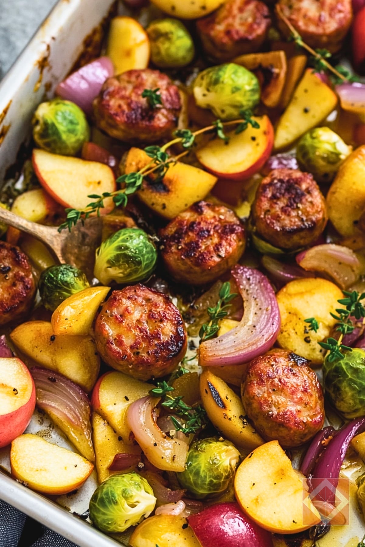 Fall in a Pan: Sausages, Apples, & Crisp Veggies 2 Fall in a Pan: Sausages, Apples, & Crisp Veggies - Sheet Pan Sausages with Apples Fall Vegetables pin 1 midia