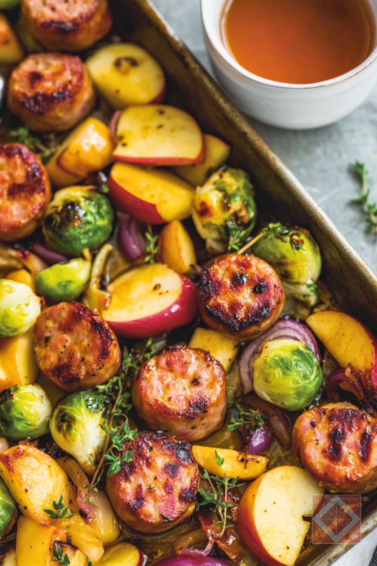 Fall in a Pan: Sausages, Apples, & Crisp Veggies 3 Fall in a Pan: Sausages, Apples, & Crisp Veggies - Sheet Pan Sausages with Apples Fall Vegetables pin 2 midia