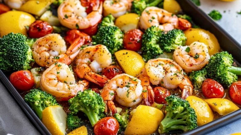 Low-Stress Healthy Dinner Recipe With Shrimp 3 Low-Stress Healthy Dinner Recipe With Shrimp - Sheet Pan Spicy Garlic Shrimp Vegetables midia