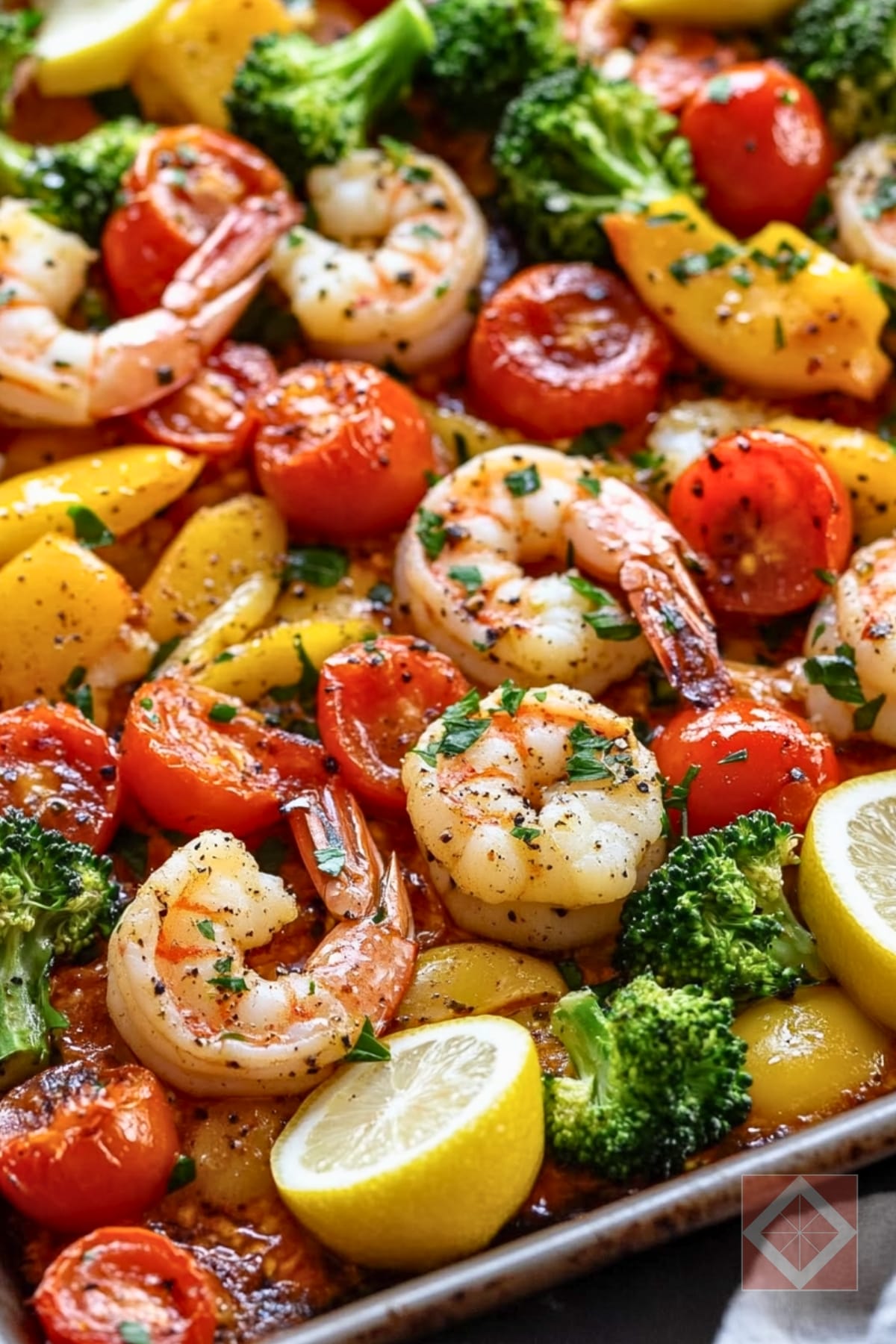 Low-Stress Healthy Dinner Recipe With Shrimp 3 Low-Stress Healthy Dinner Recipe With Shrimp - Sheet Pan Spicy Garlic Shrimp Vegetables pin 1 midia