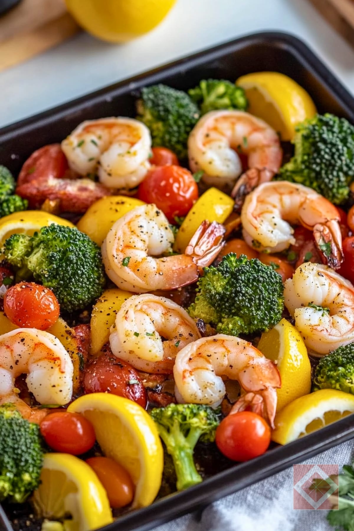 Low-Stress Healthy Dinner Recipe With Shrimp 4 Low-Stress Healthy Dinner Recipe With Shrimp - Sheet Pan Spicy Garlic Shrimp Vegetables pin 2 midia