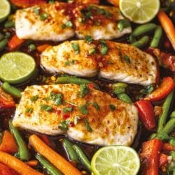 Sticky-Sweet, Spicy & So Easy: The Best Sheet Pan Fish Dinner 5 Sticky-Sweet, Spicy & So Easy: The Best Sheet Pan Fish Dinner - Sheet Pan Sweet Chili Baked Fish Vegetables midia
