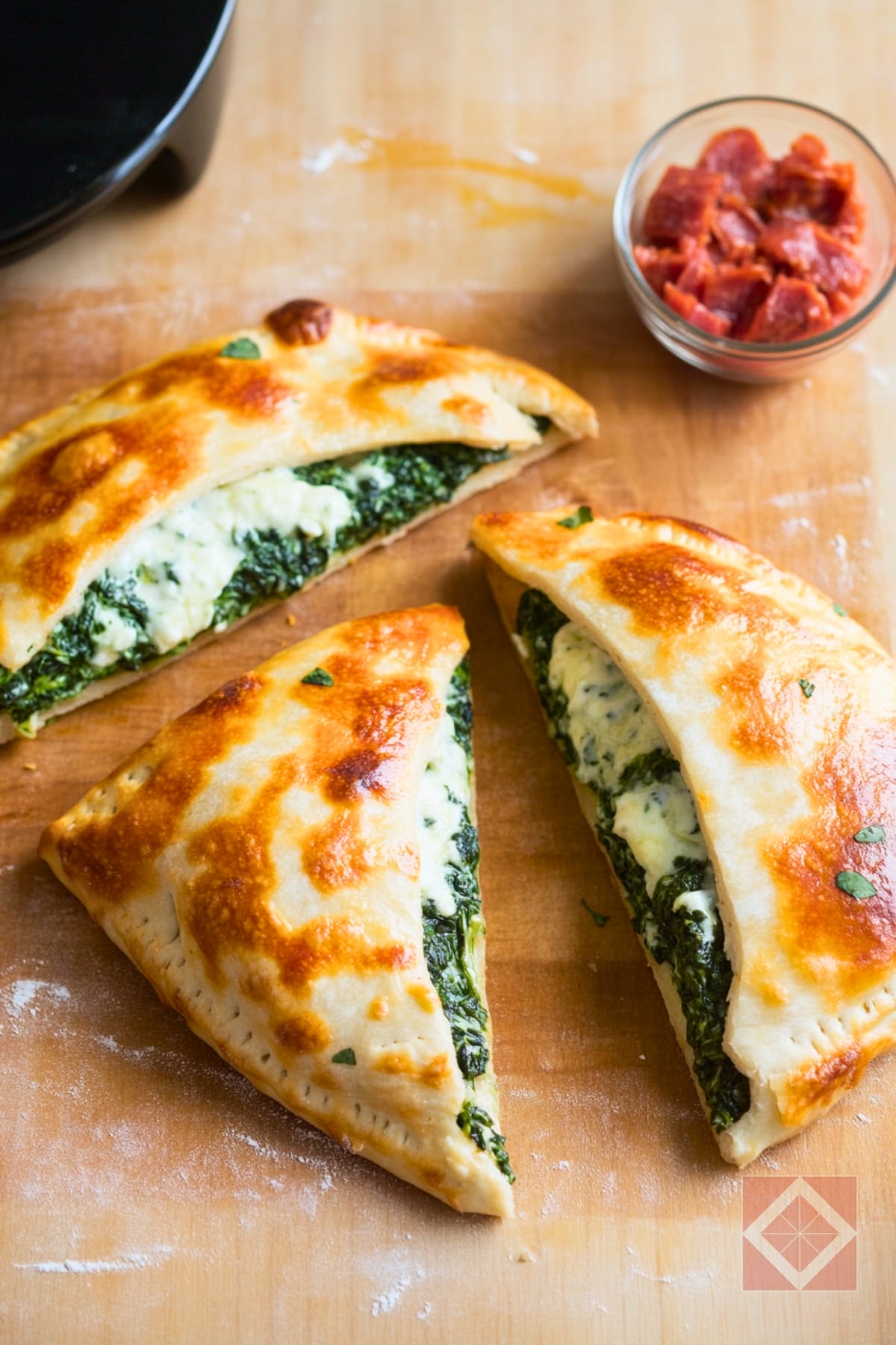 Spinach Calzone for Two: A Cheesy Night-In Favorite 4 Spinach Calzone for Two: A Cheesy Night-In Favorite - Spinach Calzone Recipe pin 2 midia