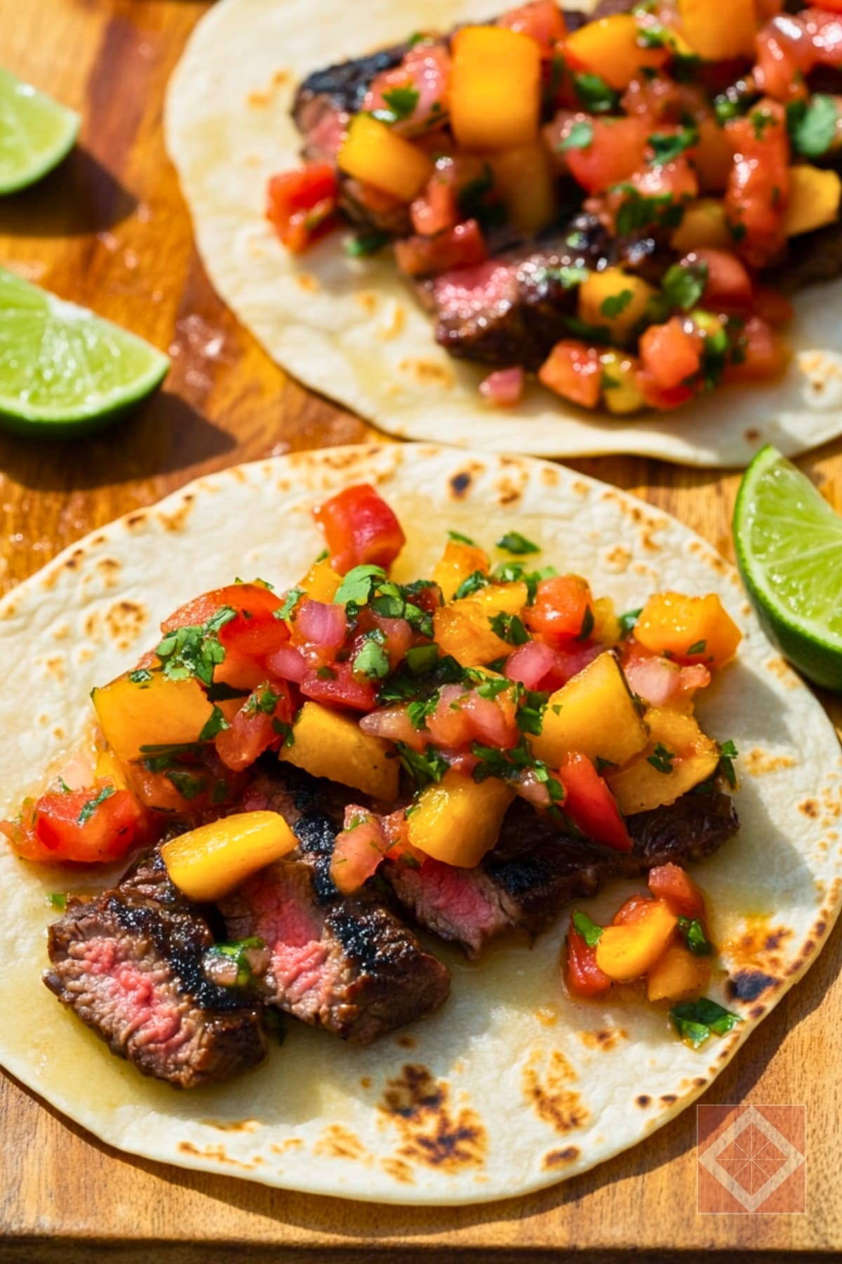 14 Dinner Recipes for Two: Burgers, Tacos, Sandwiches, and Pizza 6 14 Dinner Recipes for Two: Burgers, Tacos, Sandwiches, and Pizza - Steak Tacos for Two with Nectarine Salsa pin 1 midia