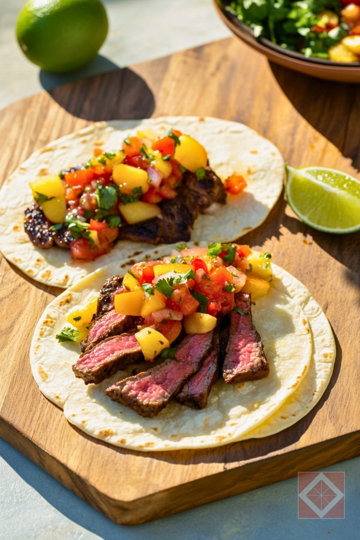 35-Minute Steak Tacos Made for Two 4 35-Minute Steak Tacos Made for Two - Steak Tacos for Two with Nectarine Salsa pin 2 midia