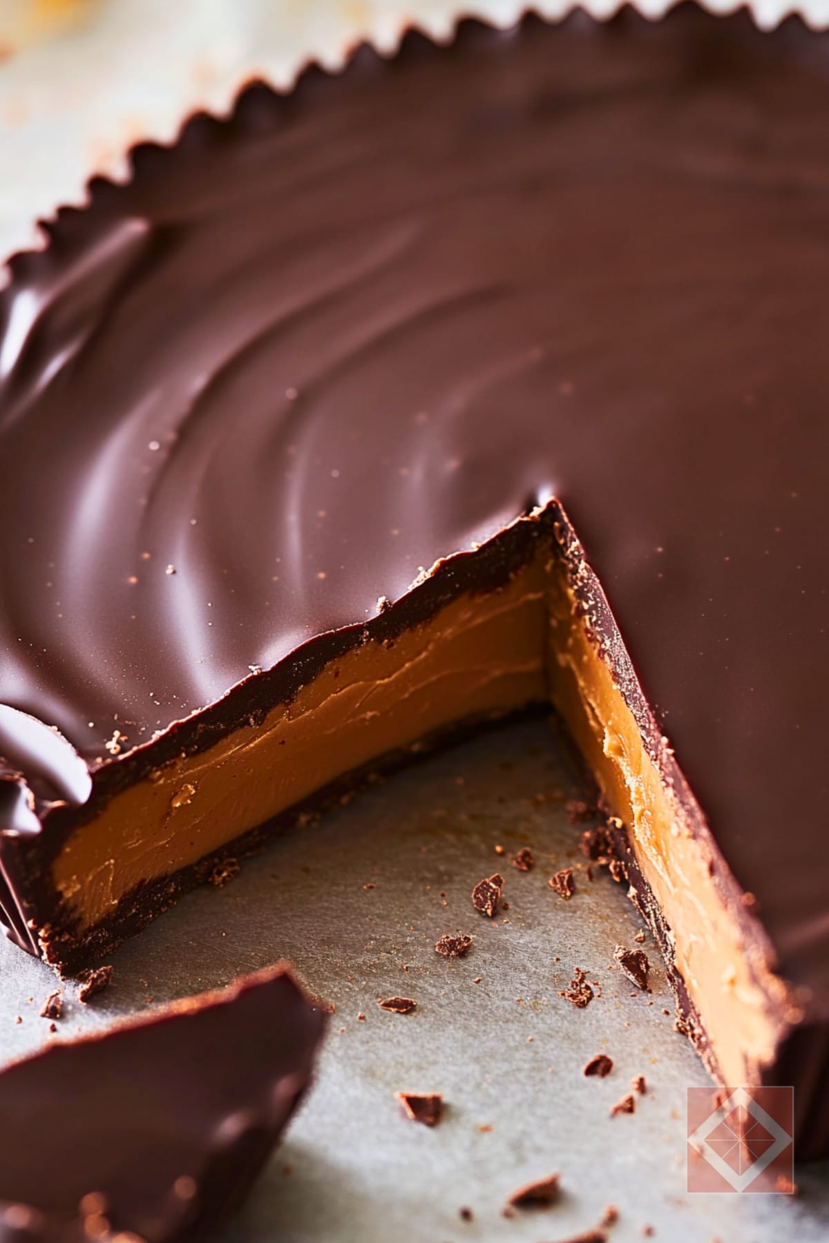 Giant Chocolate & Peanut Butter Cup 3 Giant Chocolate & Peanut Butter Cup - Giant Peanut Butter Cup Dessert pin 1 midia