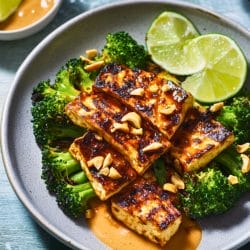 A Smoky, Spicy Peanut Tofu Recipe for Two 6 A Smoky, Spicy Peanut Tofu Recipe for Two - Grilled Tofu with Charred Broccoli Peanut Sauce midia